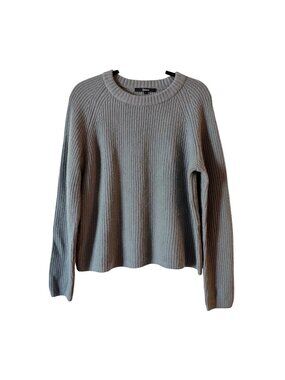 Quince 100% Mongolian Cashmere Fisherman Sweater Dusty Blue Large